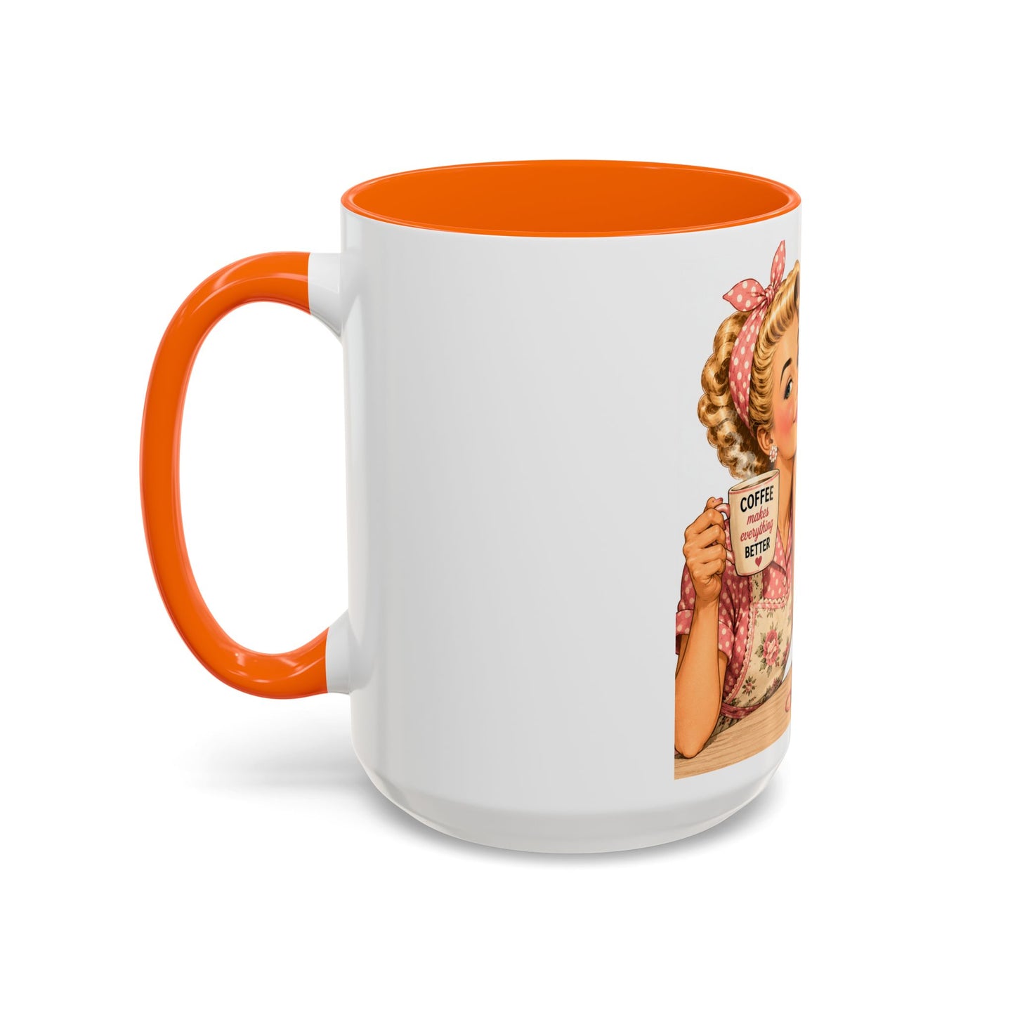 Knitting Coffee Mug - "Today's Forecast: Buying Yarn" Retro Accent Mug (11/15oz)