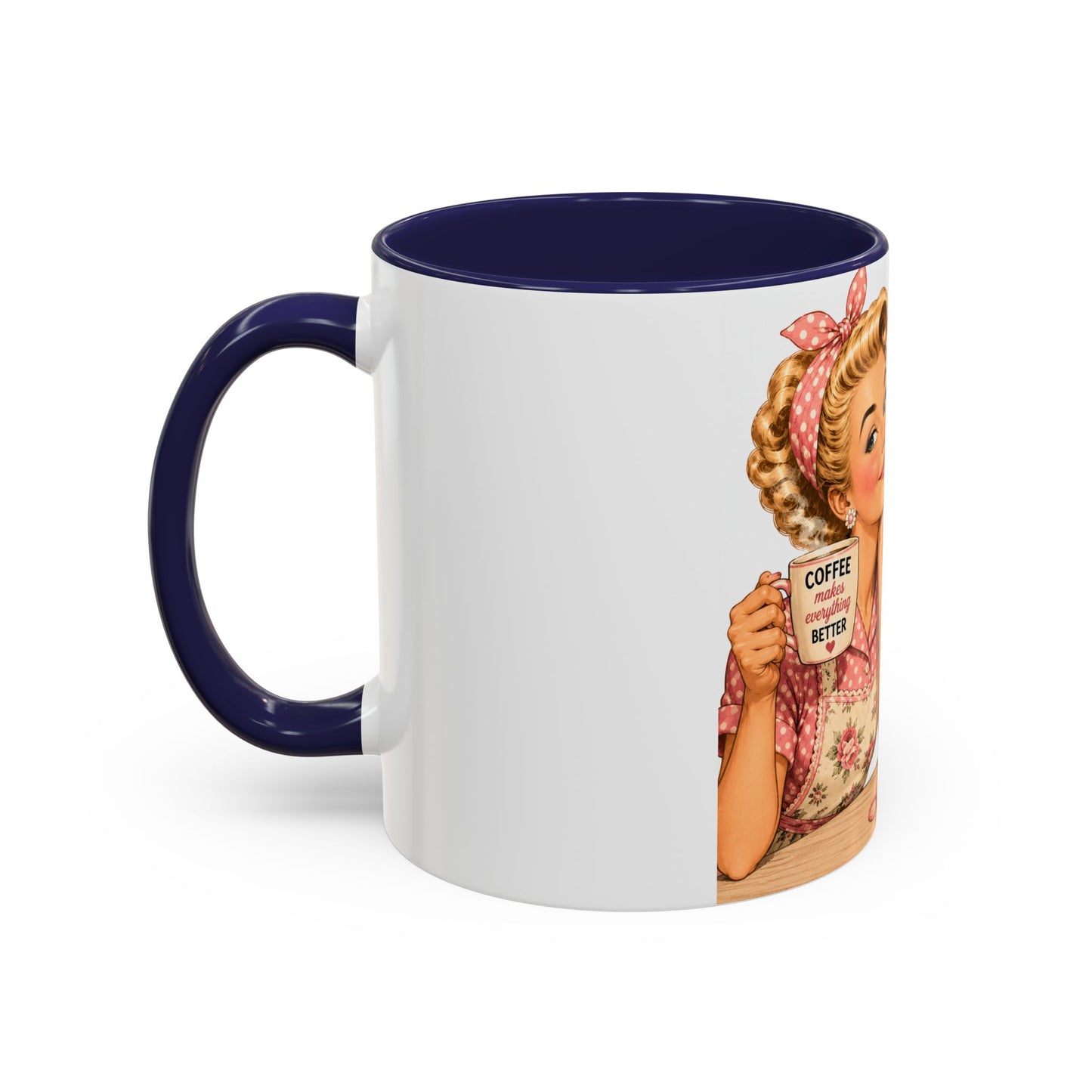 Knitting Coffee Mug - "Today's Forecast: Buying Yarn" Retro Accent Mug (11/15oz)