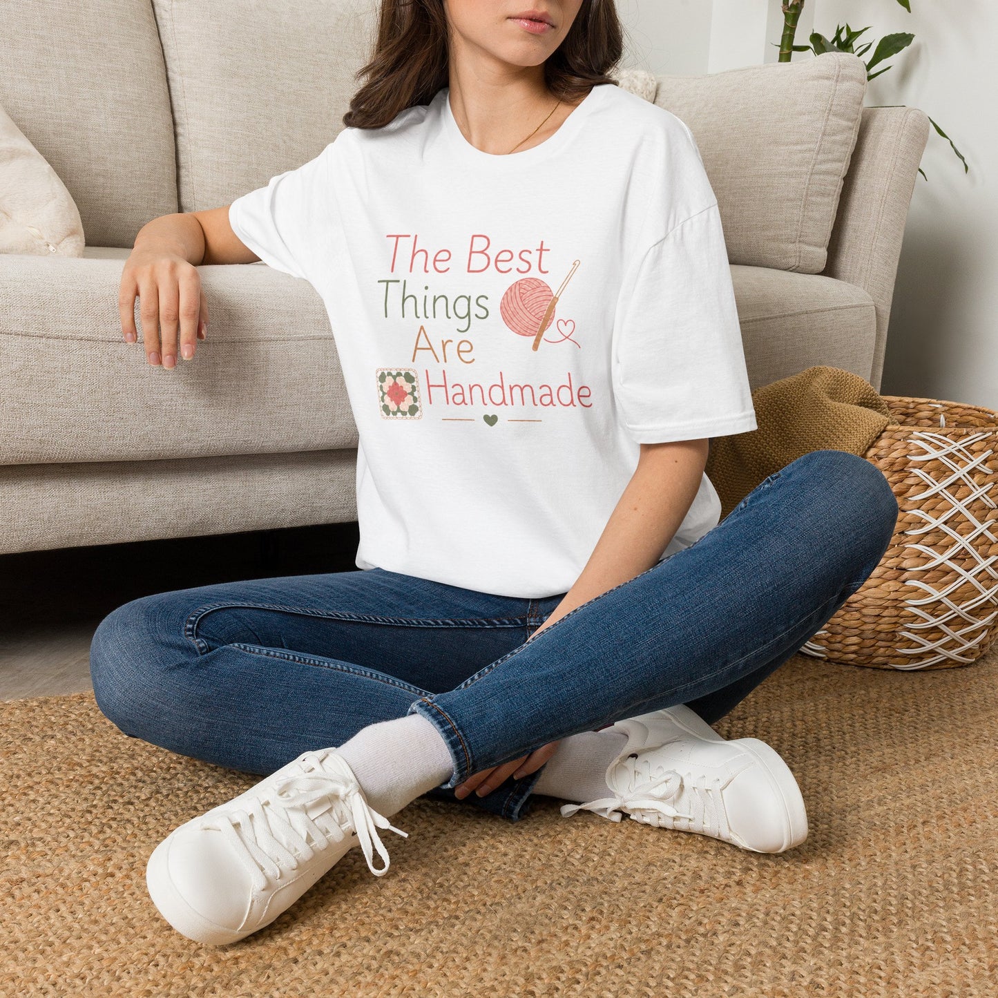 Handmade Lovers T‑Shirt — “The Best Things Are Handmade” Knit & Crochet Design