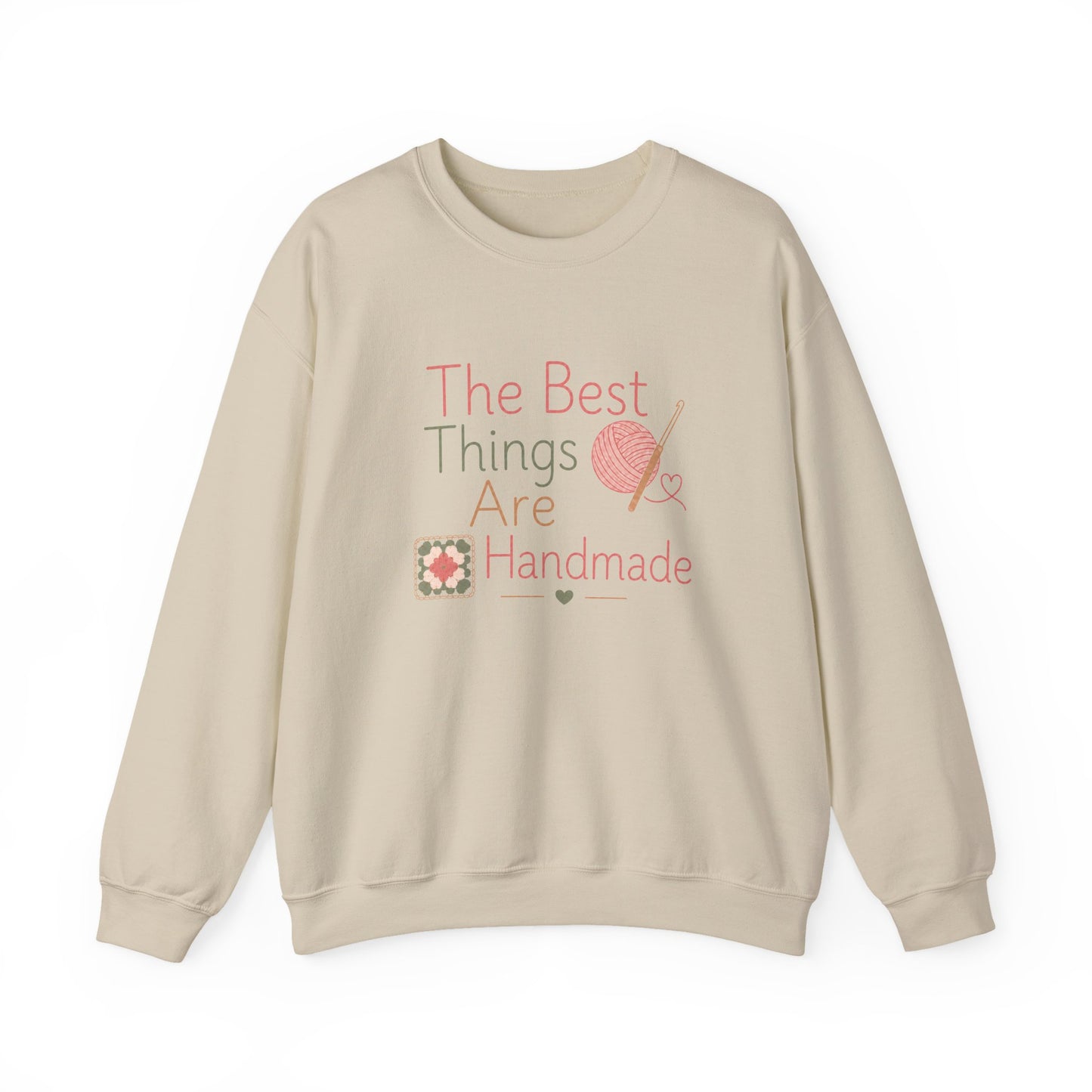 Handmade Crewneck Sweatshirt — “The Best Things Are Handmade” Sewing & Knitting Gift