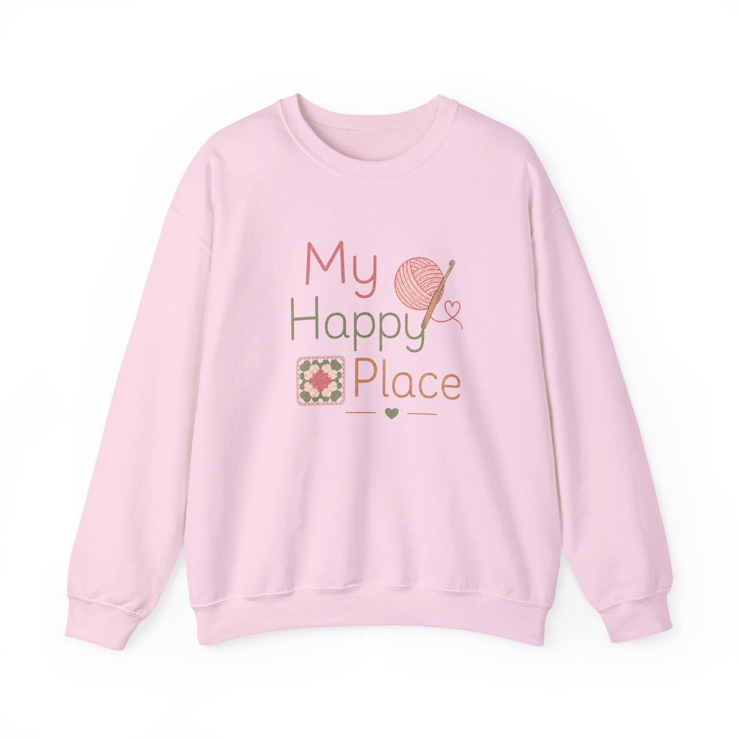 Sweatshirt - "My Happy Place" Knitting & Quilting Crewneck