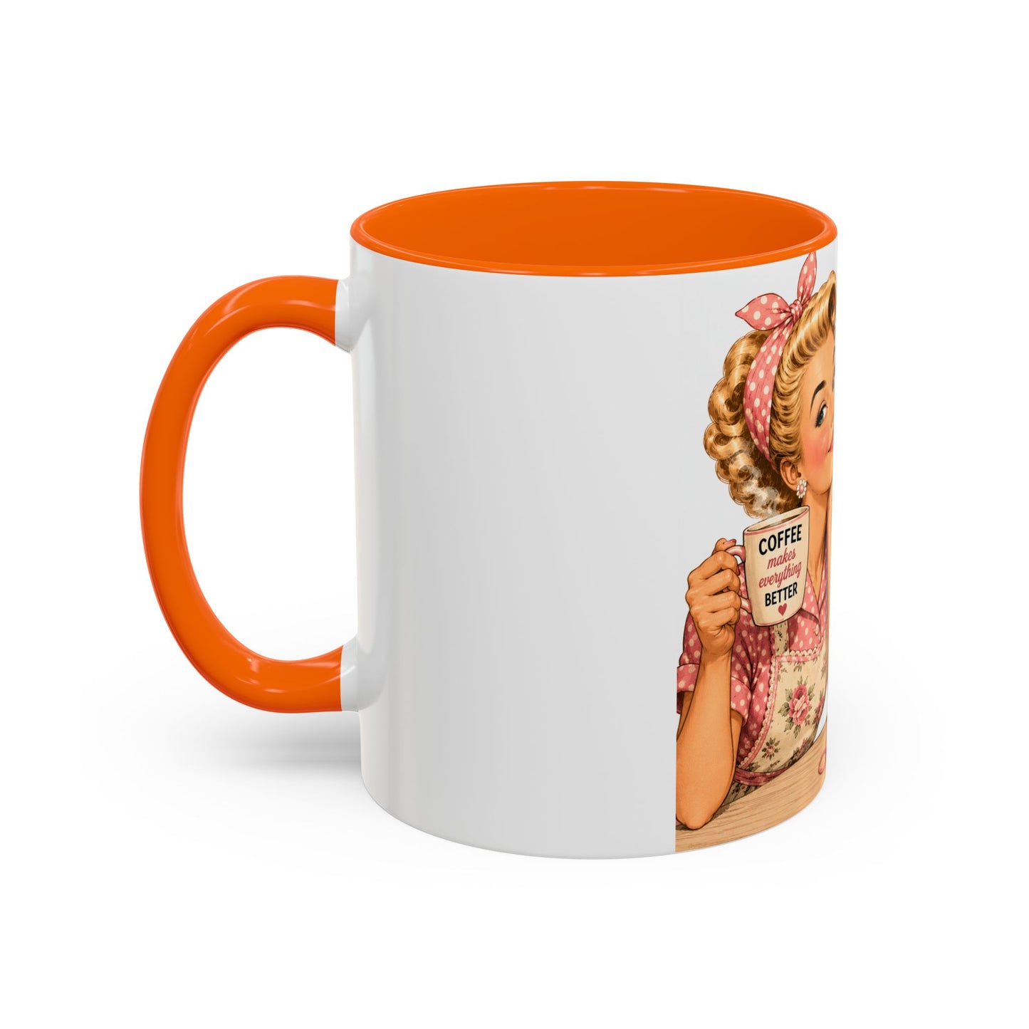 Knitting Coffee Mug - "Today's Forecast: Buying Yarn" Retro Accent Mug (11/15oz)