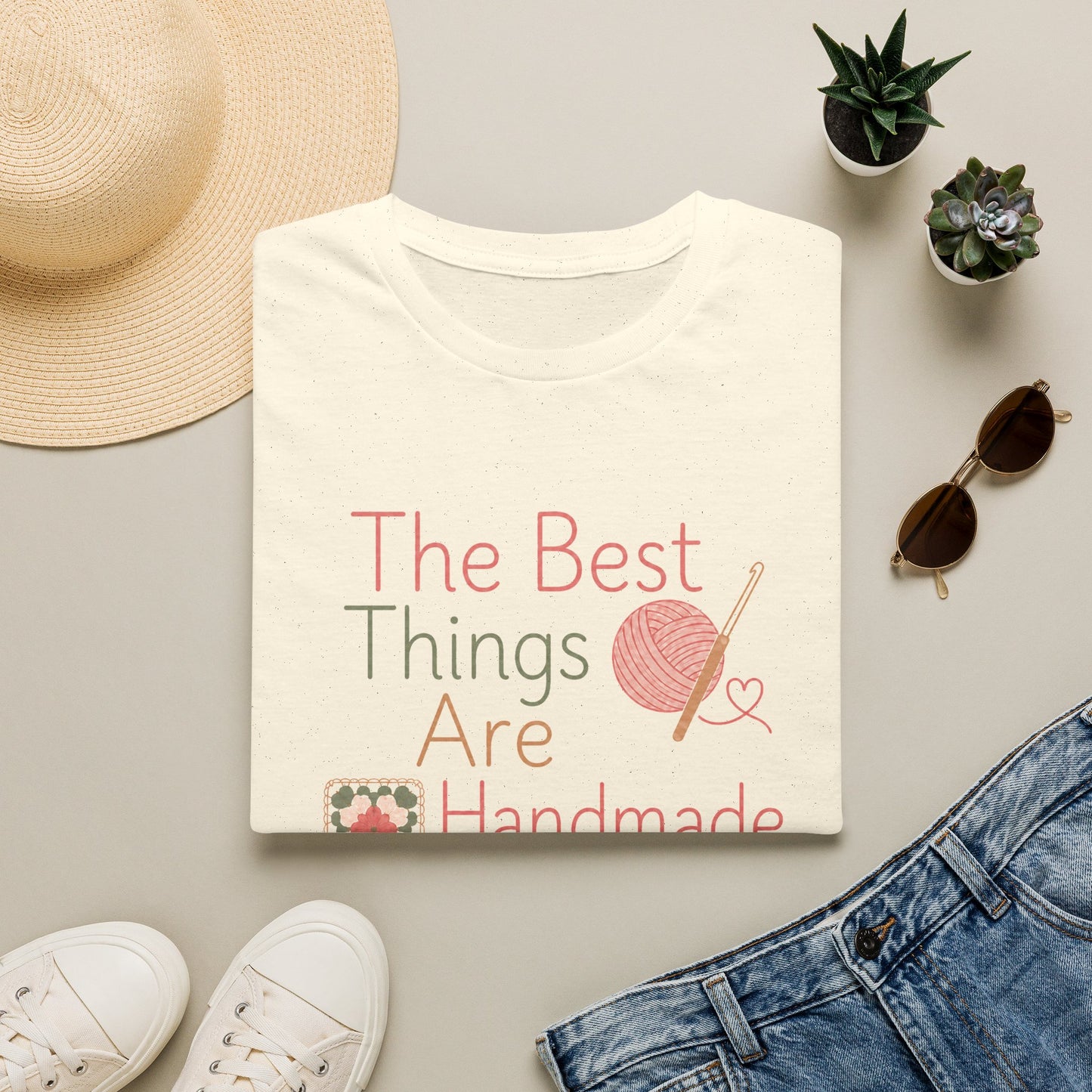 Handmade Lovers T‑Shirt — “The Best Things Are Handmade” Knit & Crochet Design