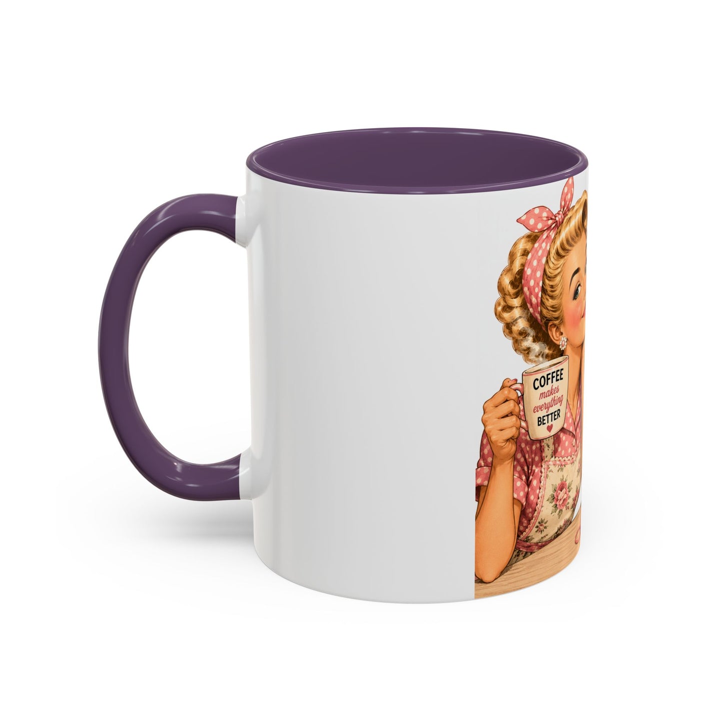 Knitting Coffee Mug - "Today's Forecast: Buying Yarn" Retro Accent Mug (11/15oz)