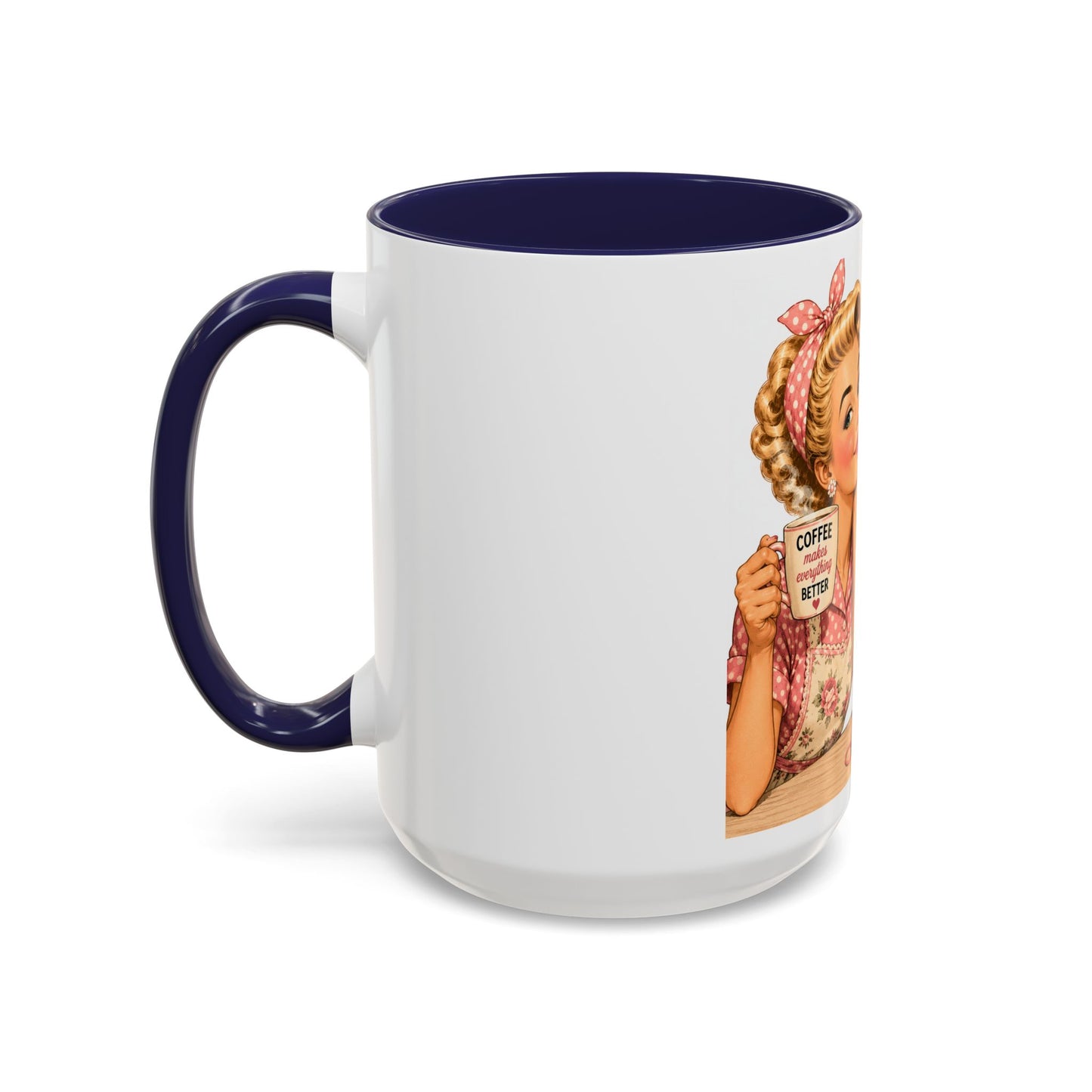 Knitting Coffee Mug - "Today's Forecast: Buying Yarn" Retro Accent Mug (11/15oz)