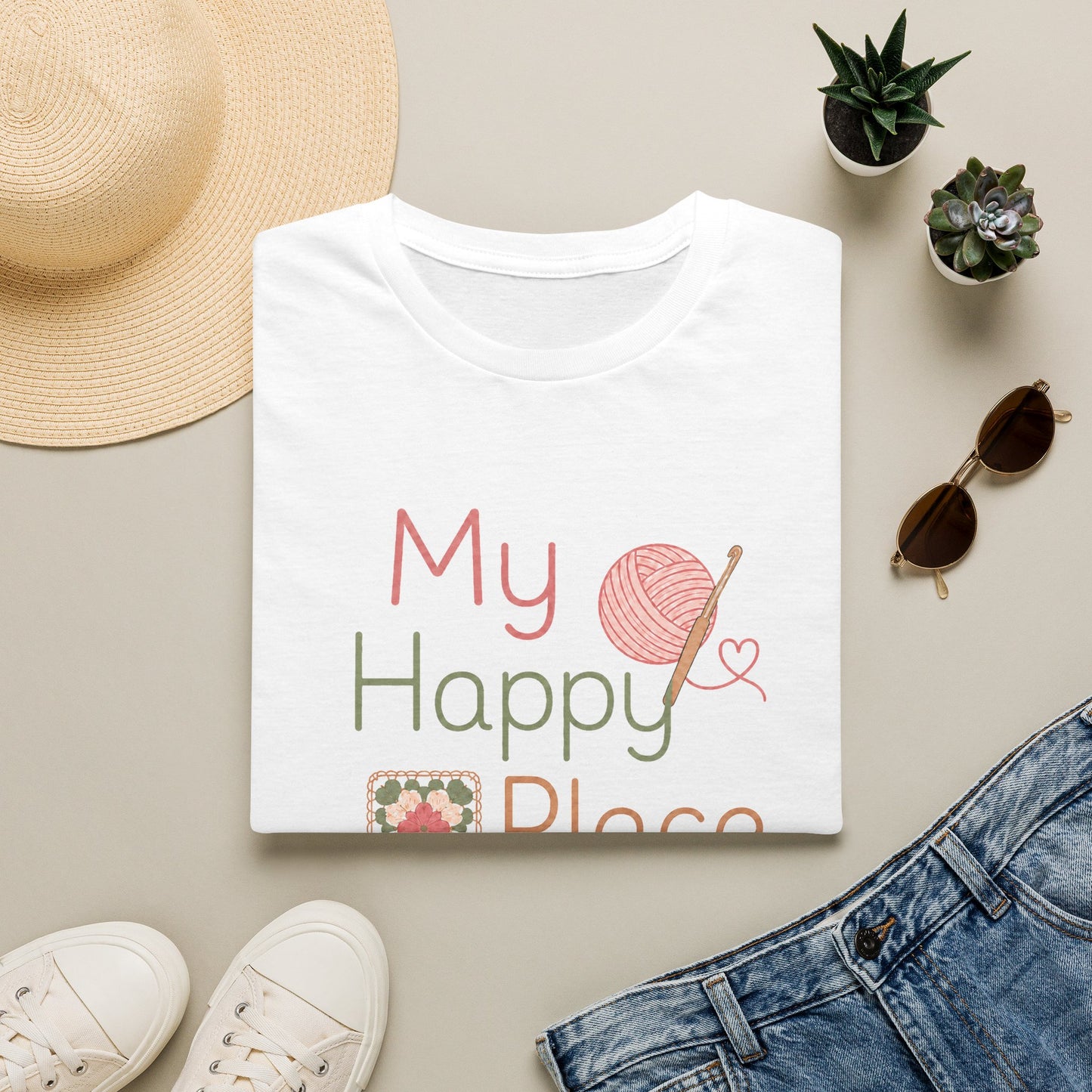 My Happy Place Knitting & Crochet T-Shirt