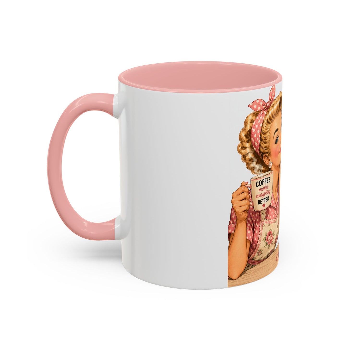 Knitting Coffee Mug - "Today's Forecast: Buying Yarn" Retro Accent Mug (11/15oz)