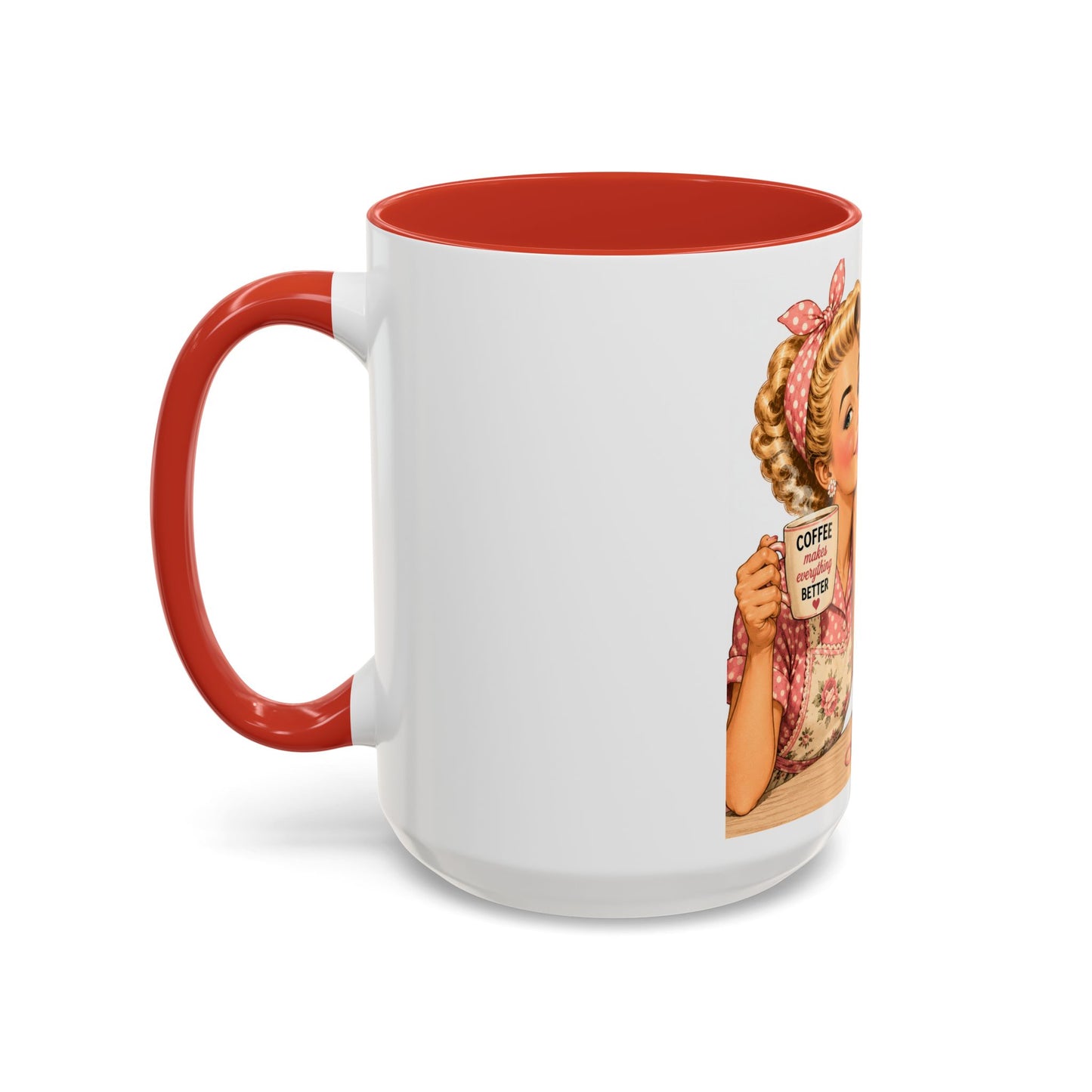 Knitting Coffee Mug - "Today's Forecast: Buying Yarn" Retro Accent Mug (11/15oz)