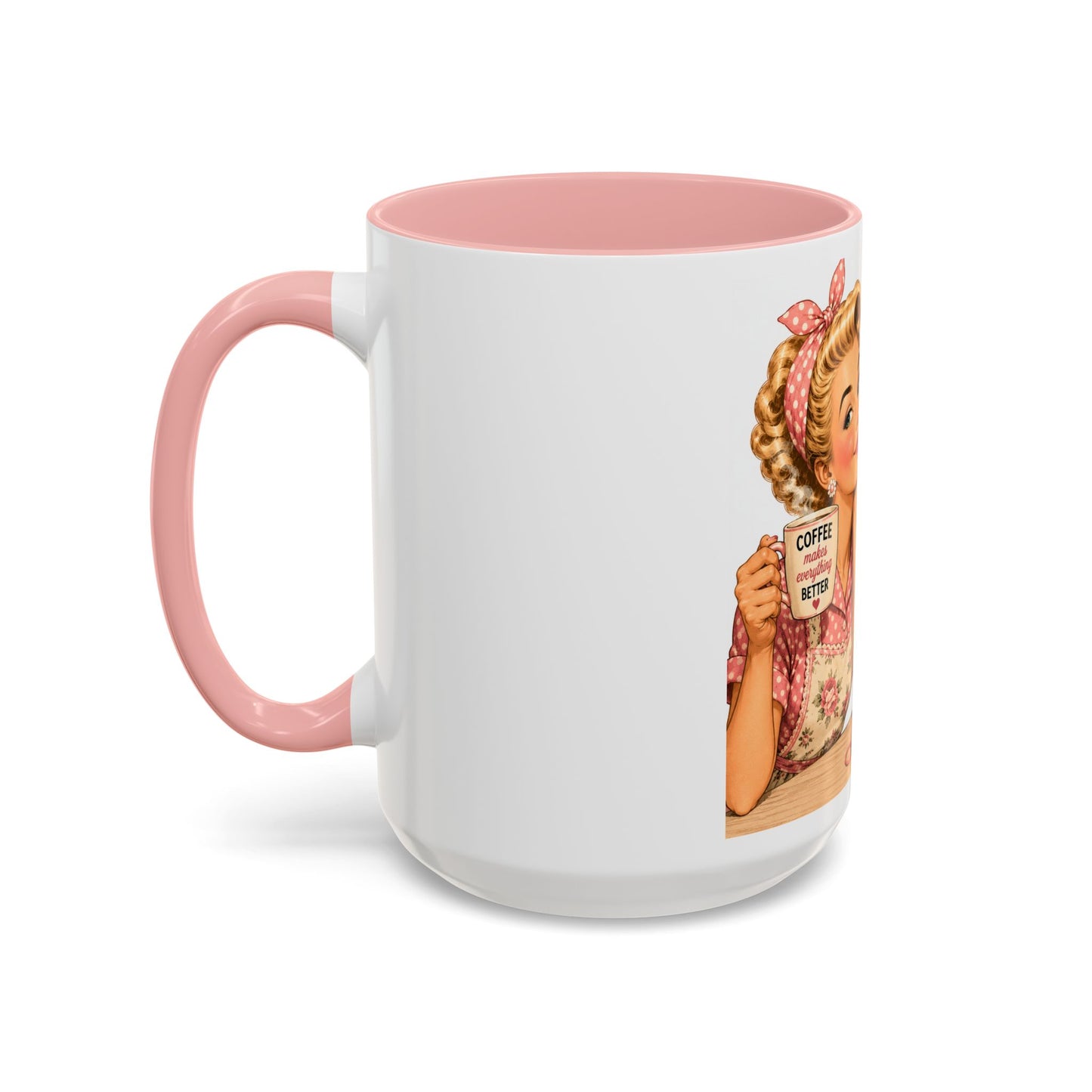 Knitting Coffee Mug - "Today's Forecast: Buying Yarn" Retro Accent Mug (11/15oz)
