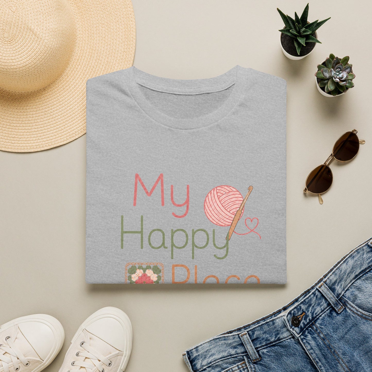 My Happy Place Knitting & Crochet T-Shirt