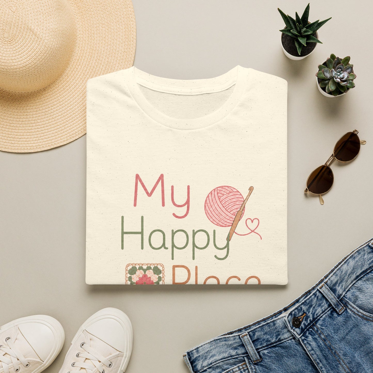 My Happy Place Knitting & Crochet T-Shirt