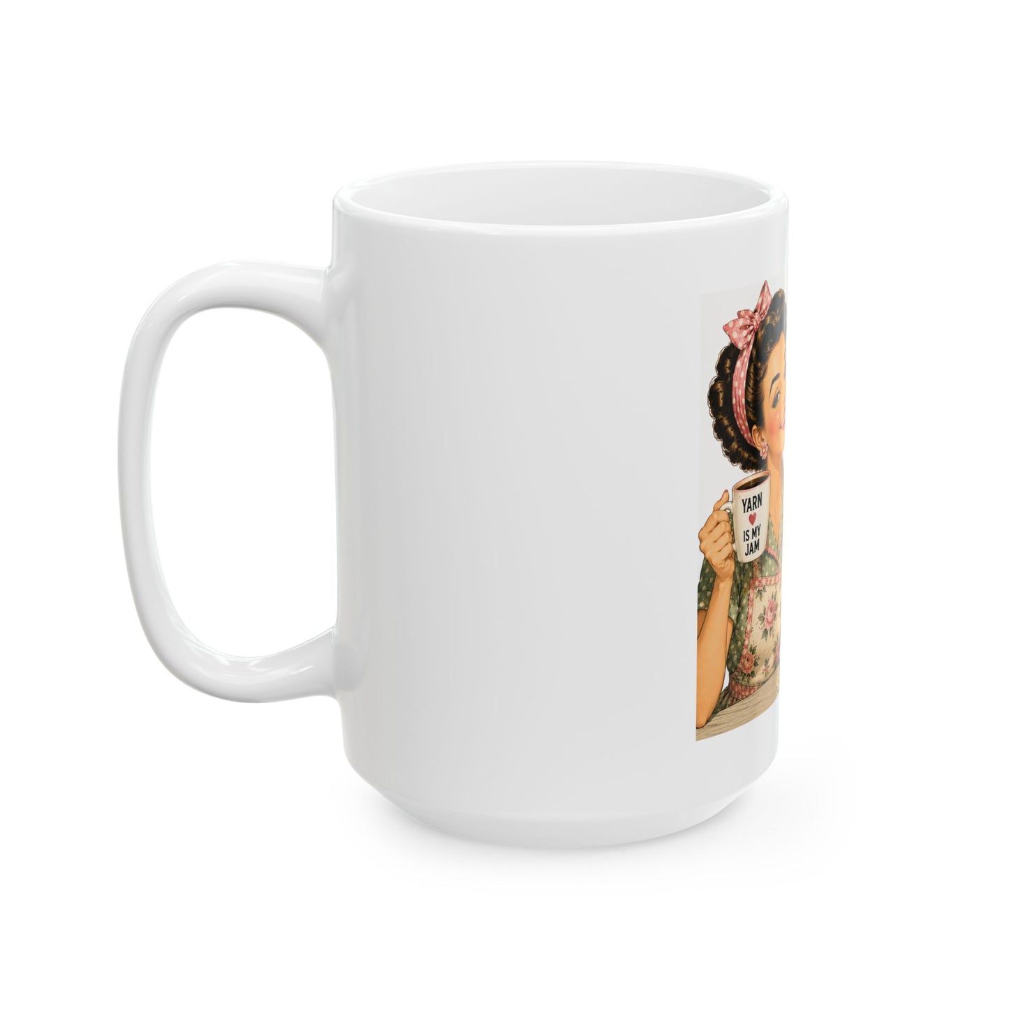Will Work for Yarn Mug — Retro Knitting Coffee Cup (11oz, 15oz)