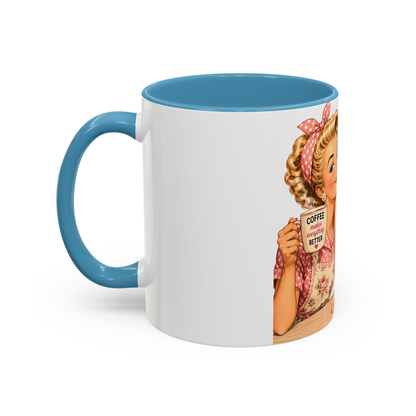 Knitting Coffee Mug - "Today's Forecast: Buying Yarn" Retro Accent Mug (11/15oz)