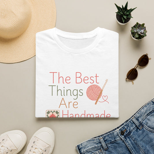 Handmade Lovers T‑Shirt — “The Best Things Are Handmade” Knit & Crochet Design