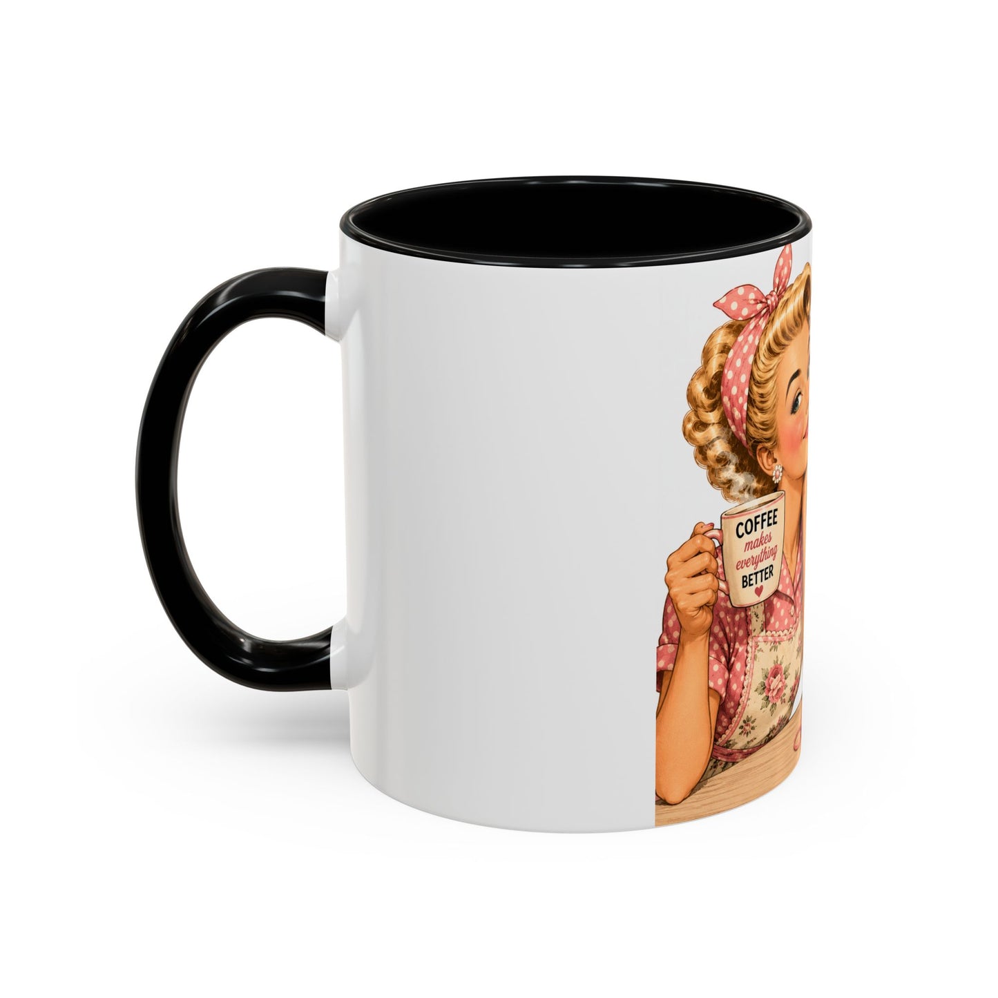 Knitting Coffee Mug - "Today's Forecast: Buying Yarn" Retro Accent Mug (11/15oz)
