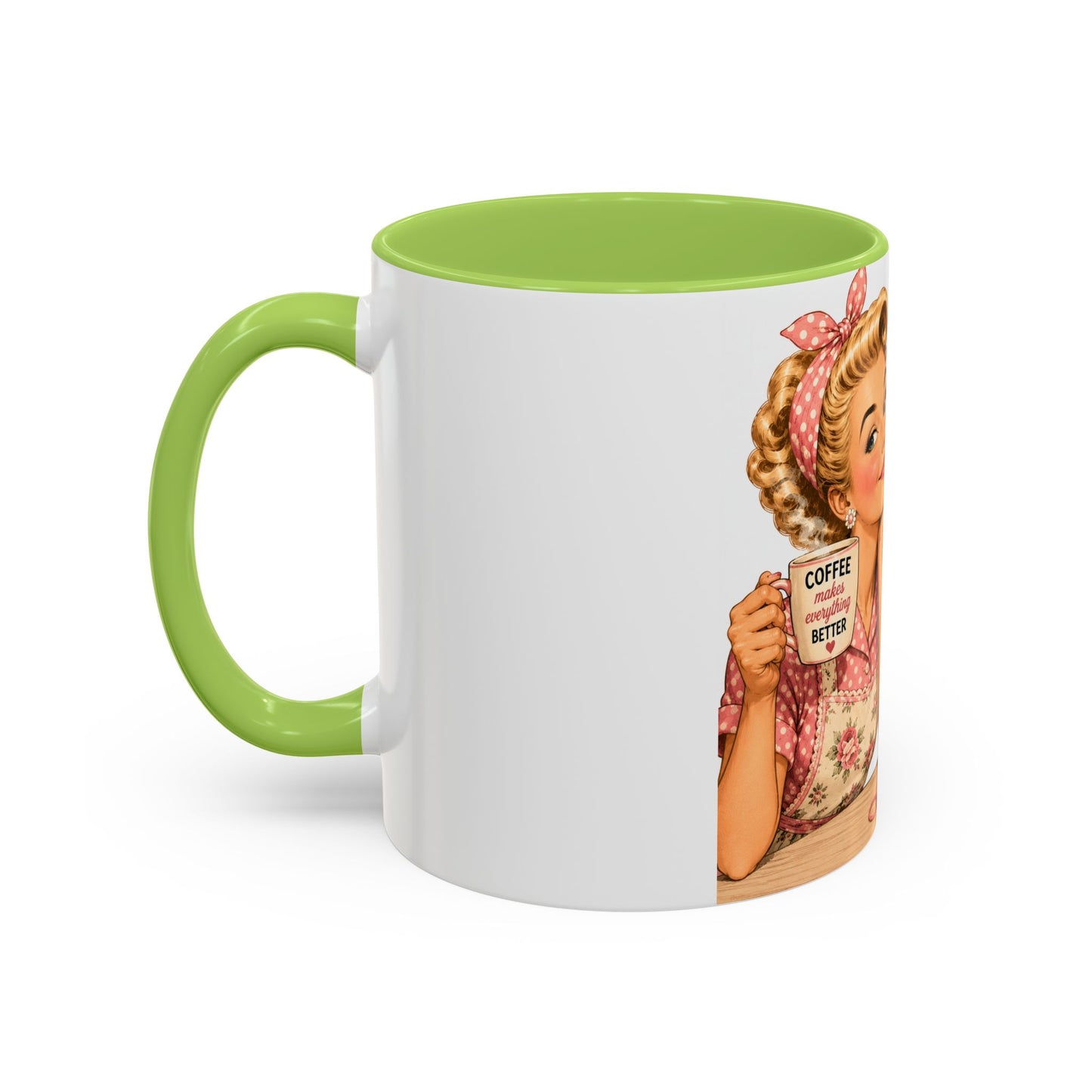 Knitting Coffee Mug - "Today's Forecast: Buying Yarn" Retro Accent Mug (11/15oz)