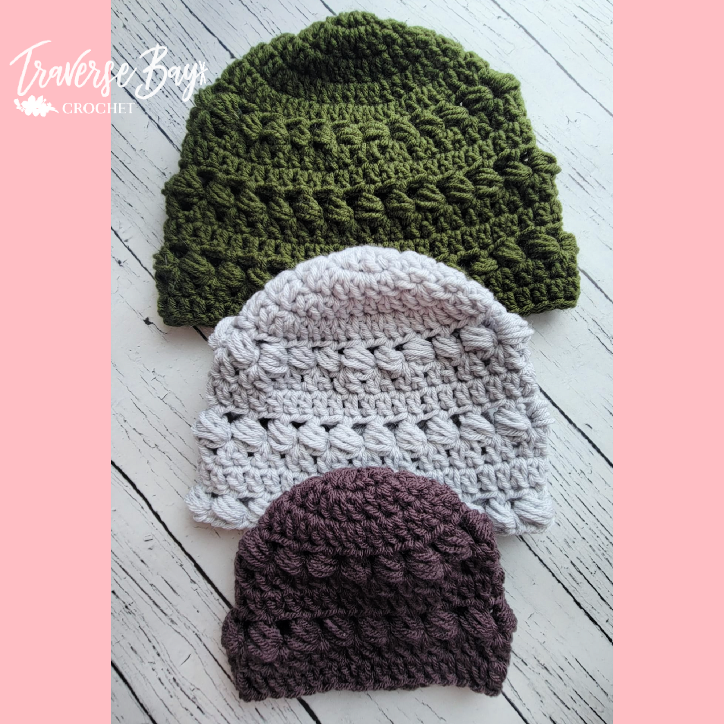 Crochet Family Bead Stitch Beanie Hat Pattern