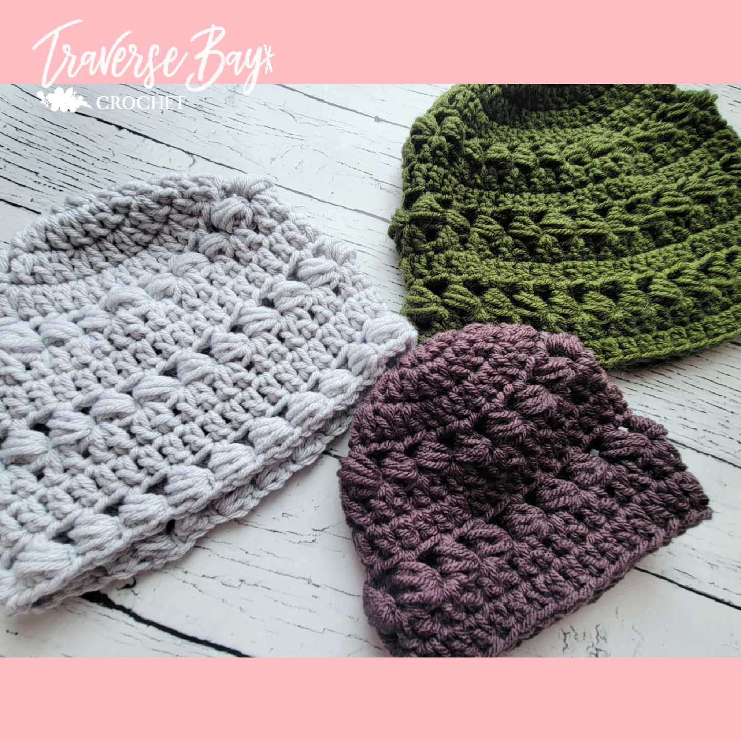 Crochet Family Bead Stitch Beanie Hat Pattern