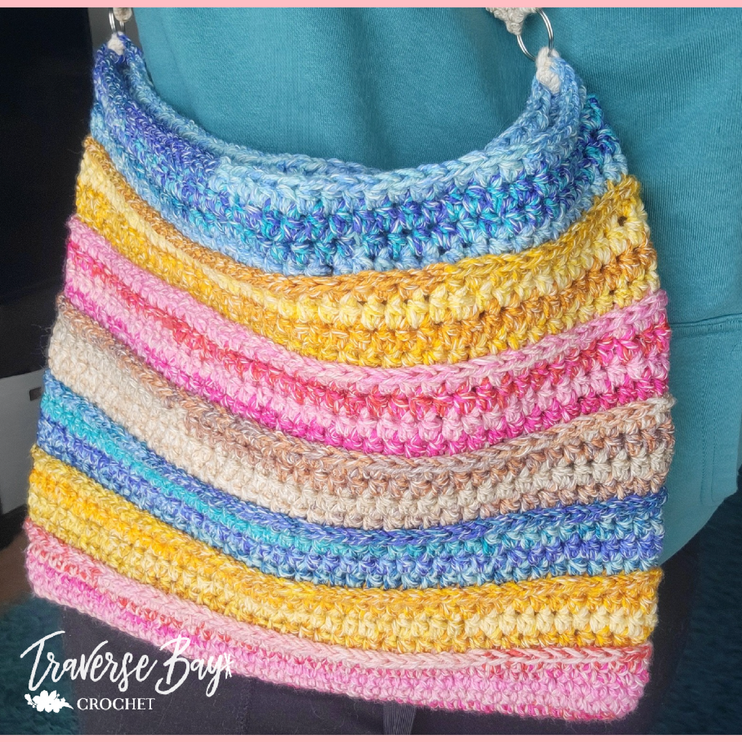 Crochet Sunny Day Striped Market Tote Bag Pattern