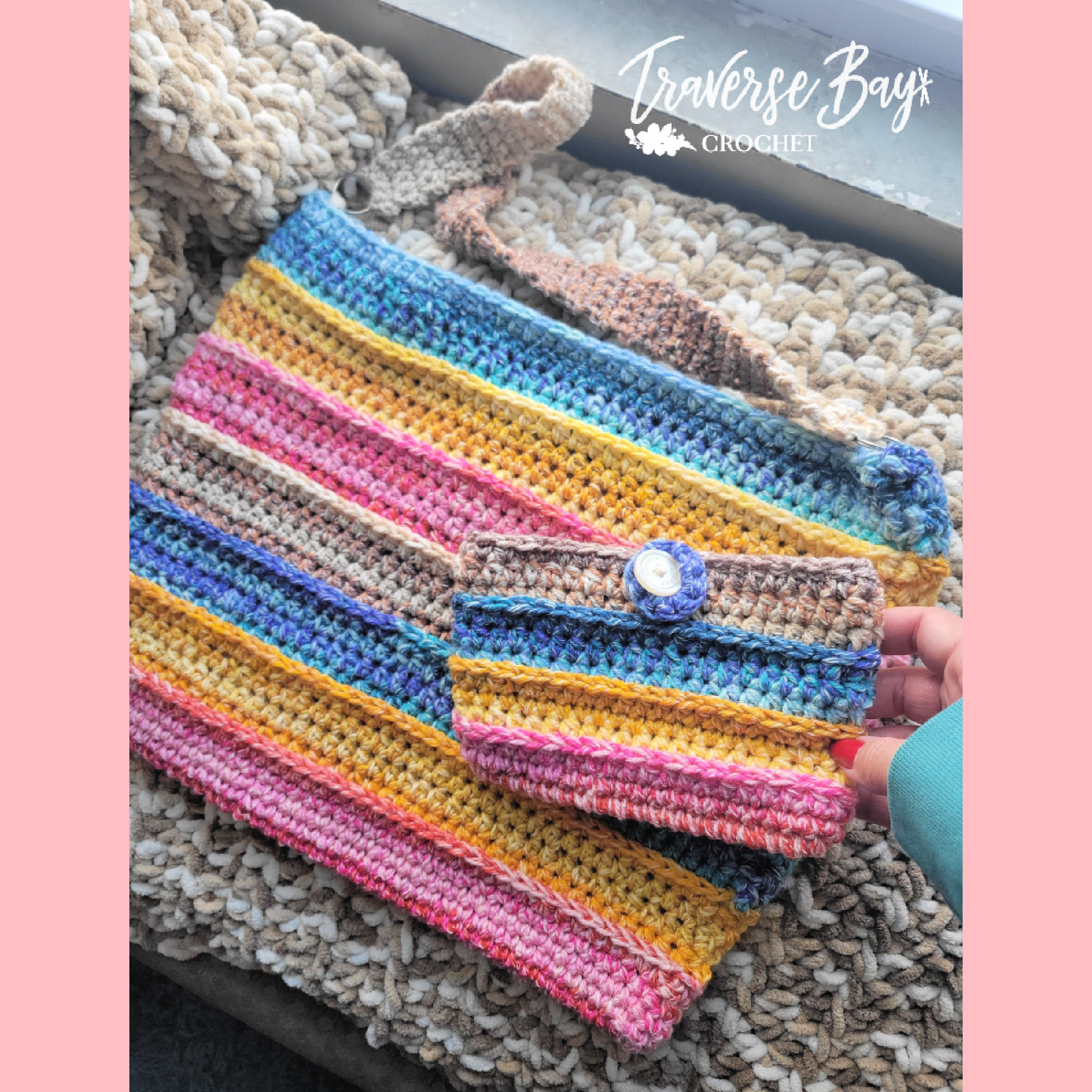 Crochet Sunny Day Striped Market Tote Bag Pattern