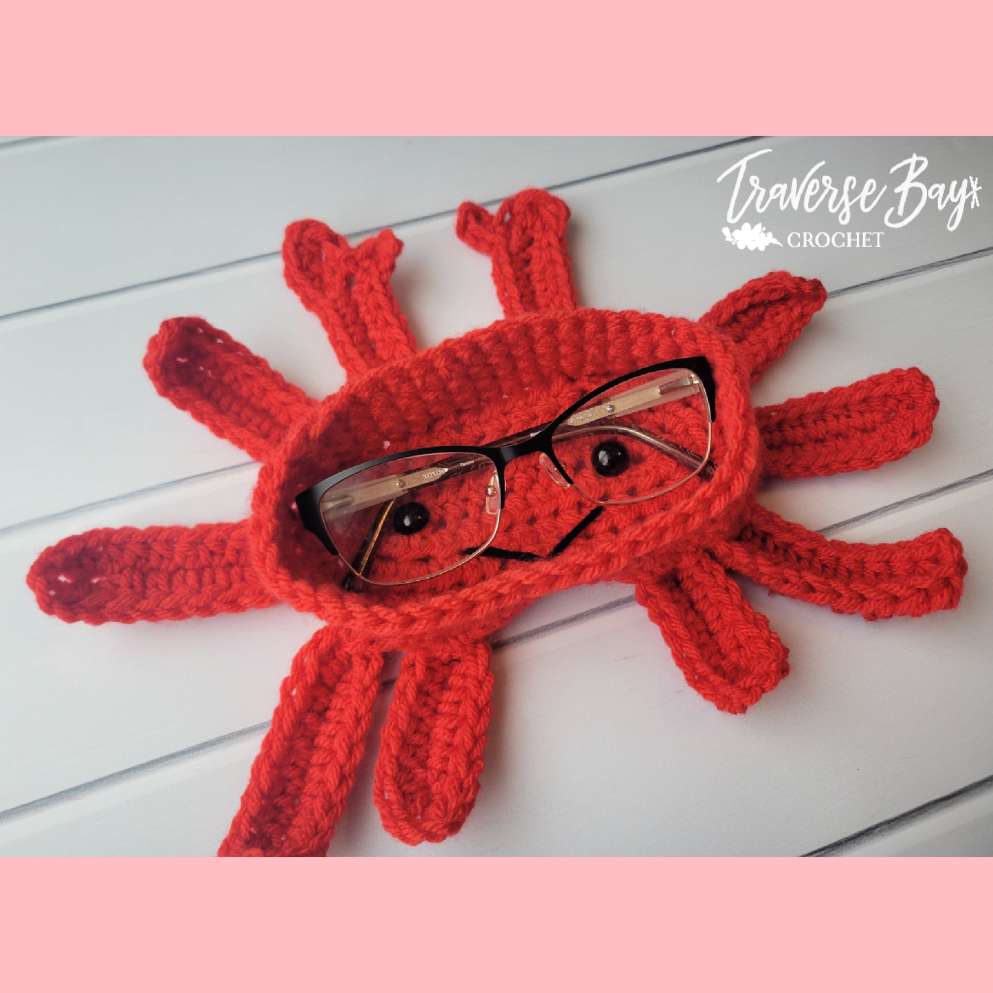 Crochet Crab Glasses Holder Pattern