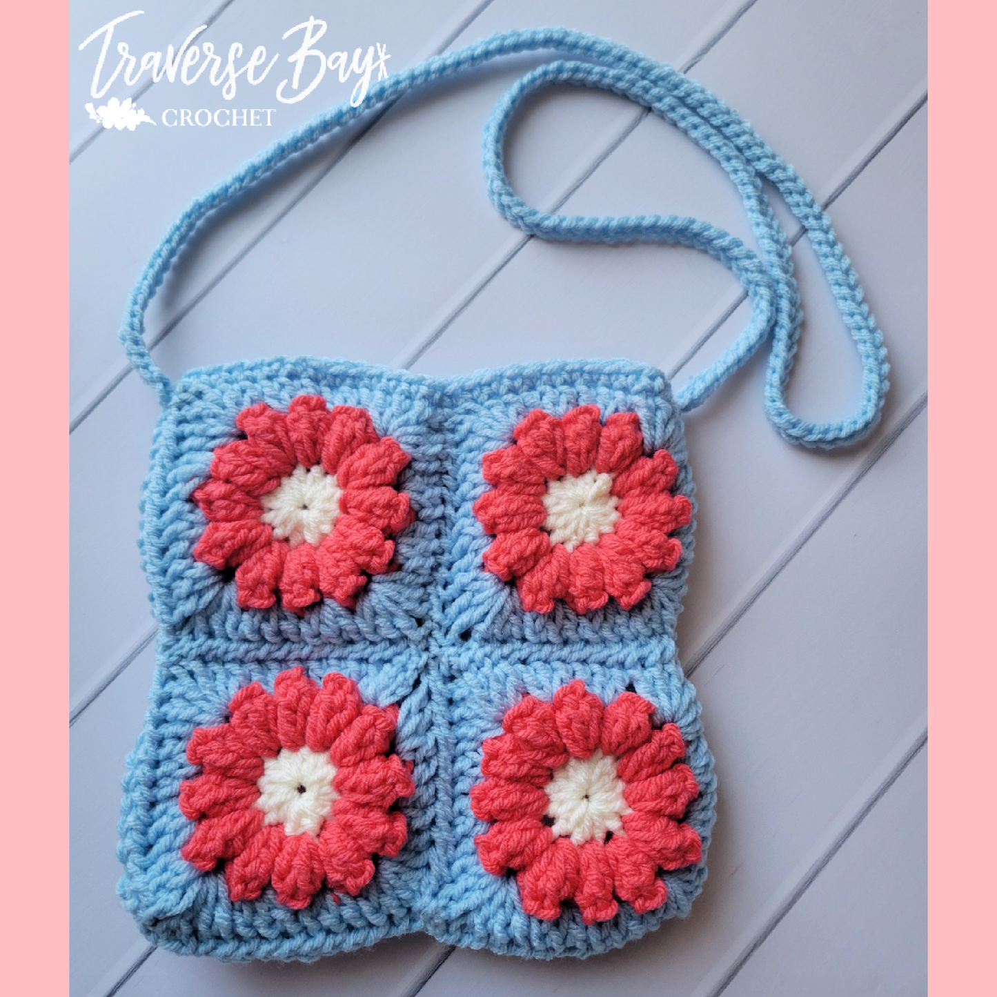 Crochet Flower Granny Square Crossbody Pattern