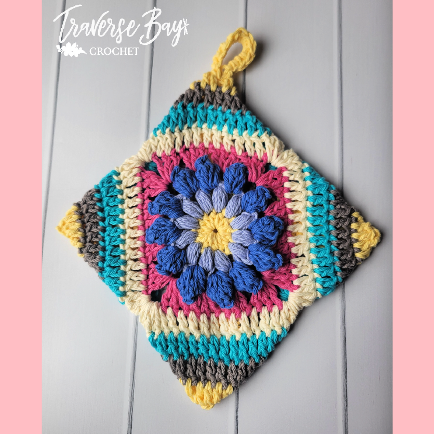 Crochet Flower Potholder Pattern