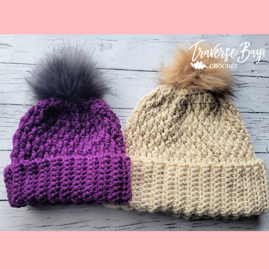 Crochet Ribbed Alpine Beanie Pattern Baby-Adult Sizes
