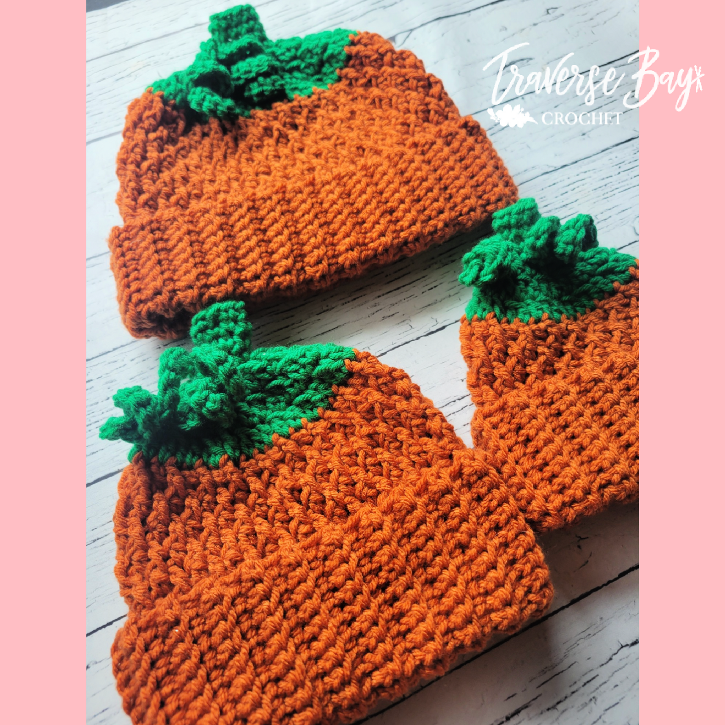 Crochet Ribbed Pumpkin Hat Pattern 6 Sizes