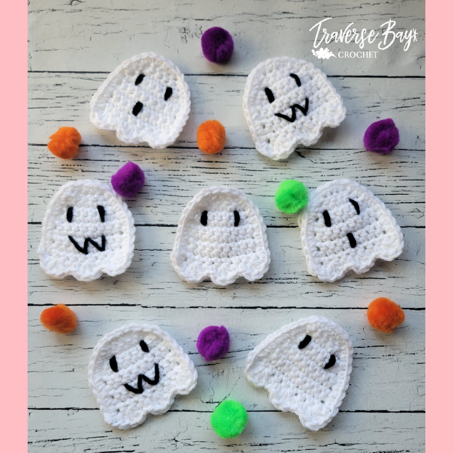 Crochet Halloween Ghost Appliqué Pattern