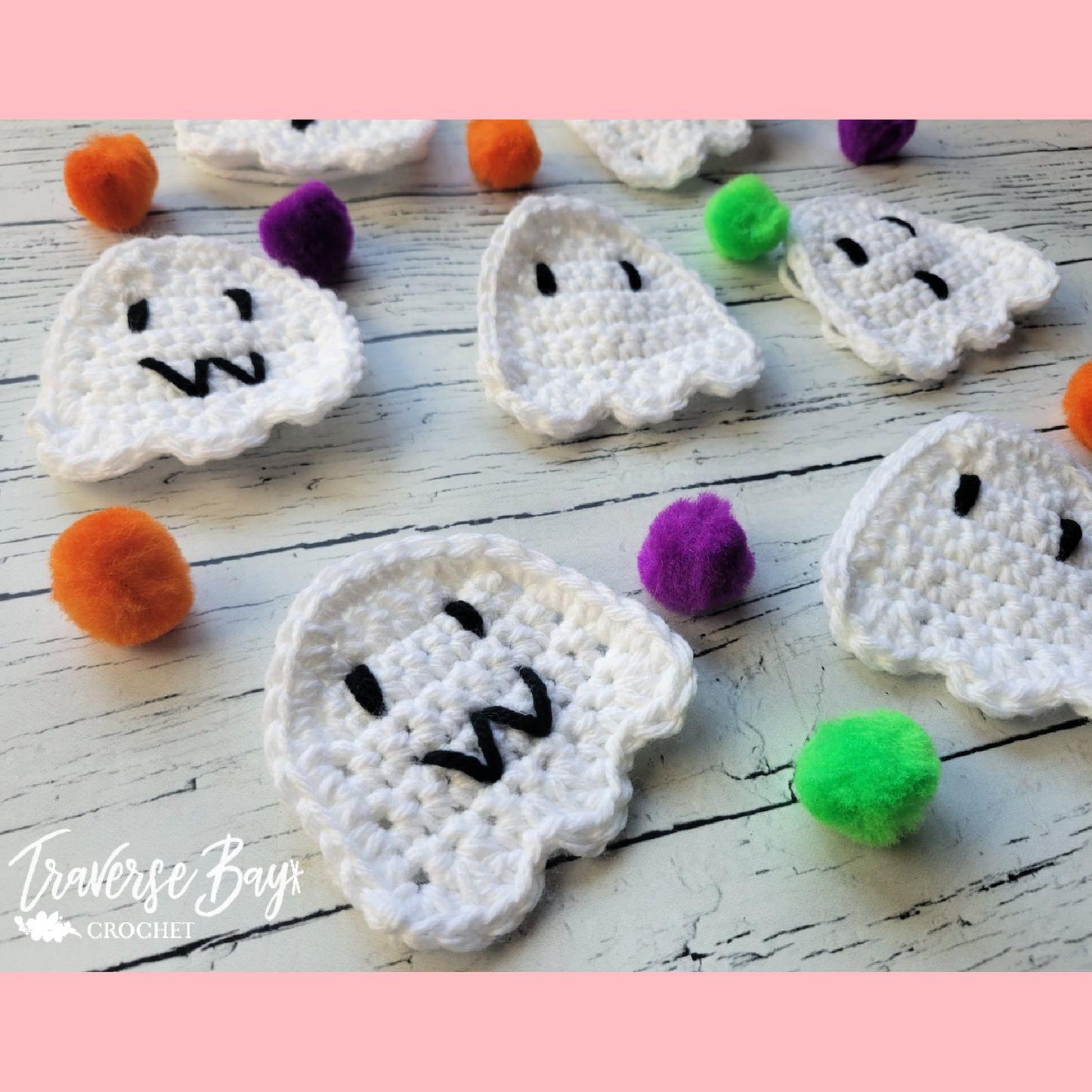 Crochet Halloween Ghost Appliqué Pattern