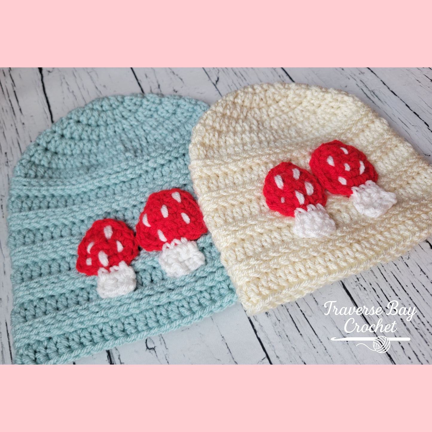 Crochet Mushroom Beanie Pattern 5 Sizes