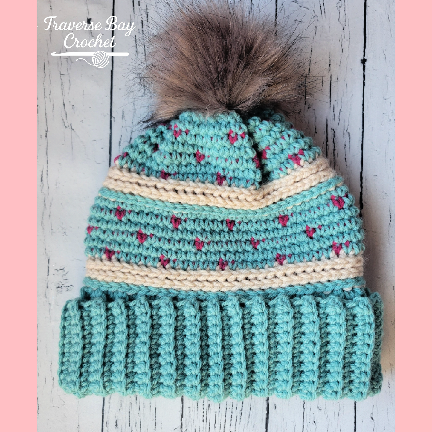 Crochet Winter Snow Beanie Pattern Adult Size