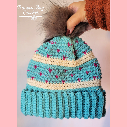 Crochet Winter Snow Beanie Pattern Adult Size