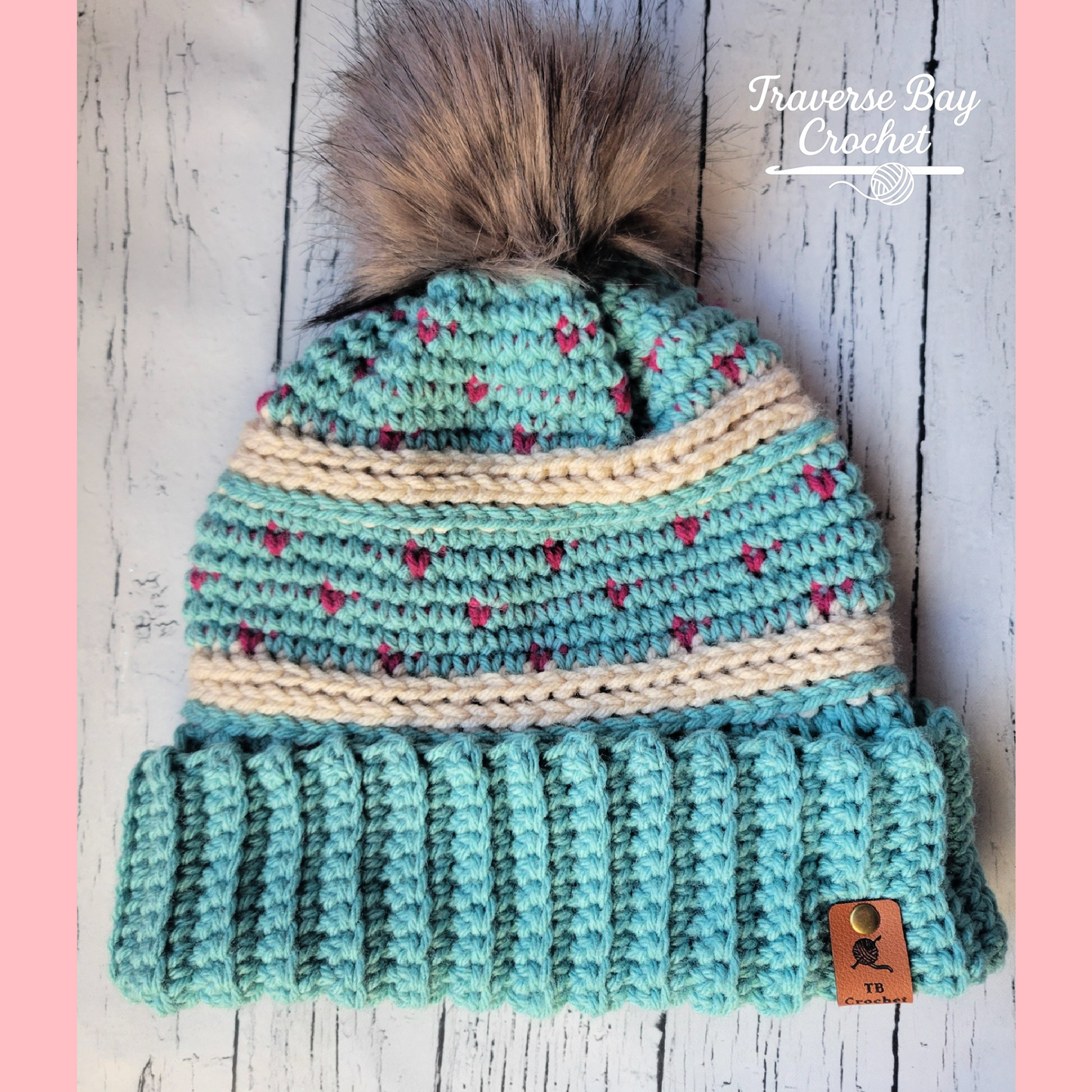Crochet Winter Snow Beanie Pattern Adult Size