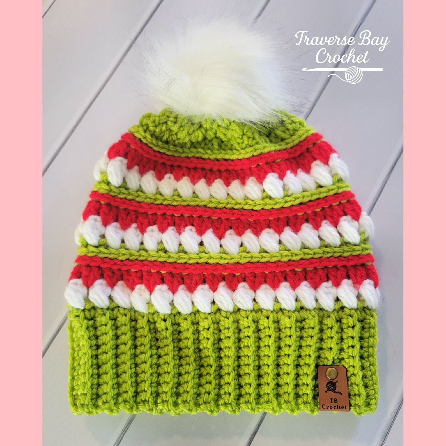 Crochet Christmas Sweet Stitch Hat 4 Sizes