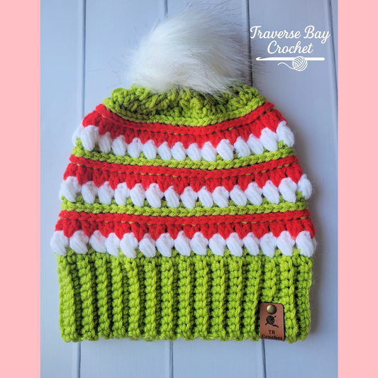 Crochet Christmas Sweet Stitch Hat 4 Sizes