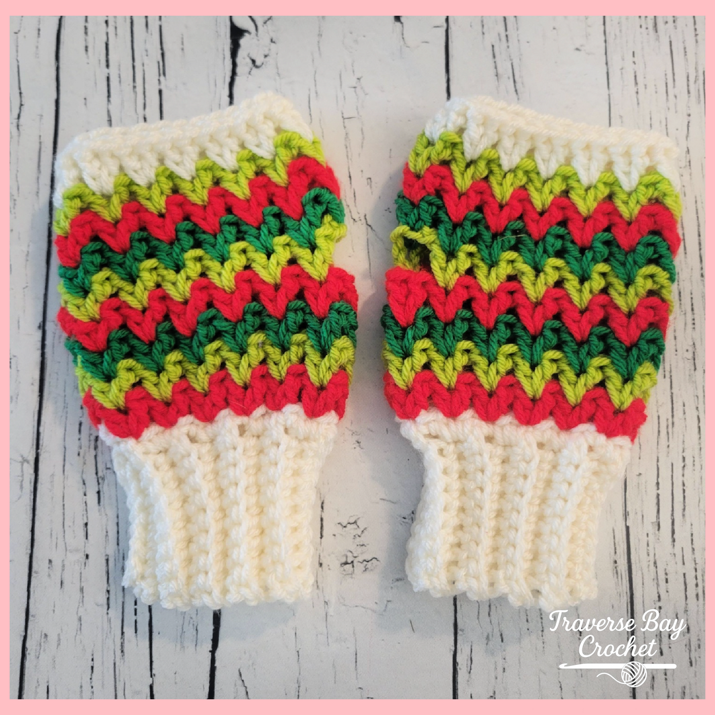 Crochet Zig Zag Fingerless Mittens Pattern