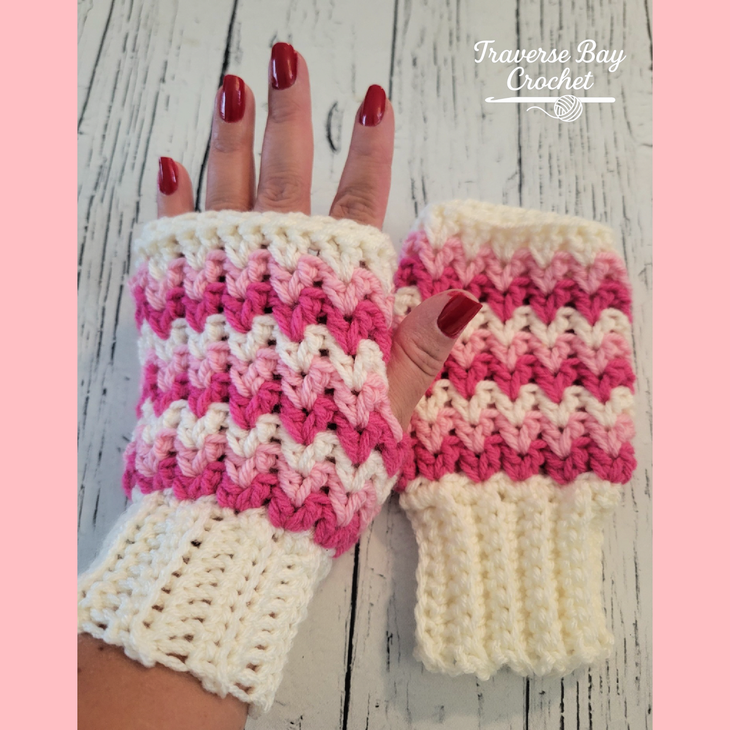 Crochet Zig Zag Fingerless Mittens Pattern
