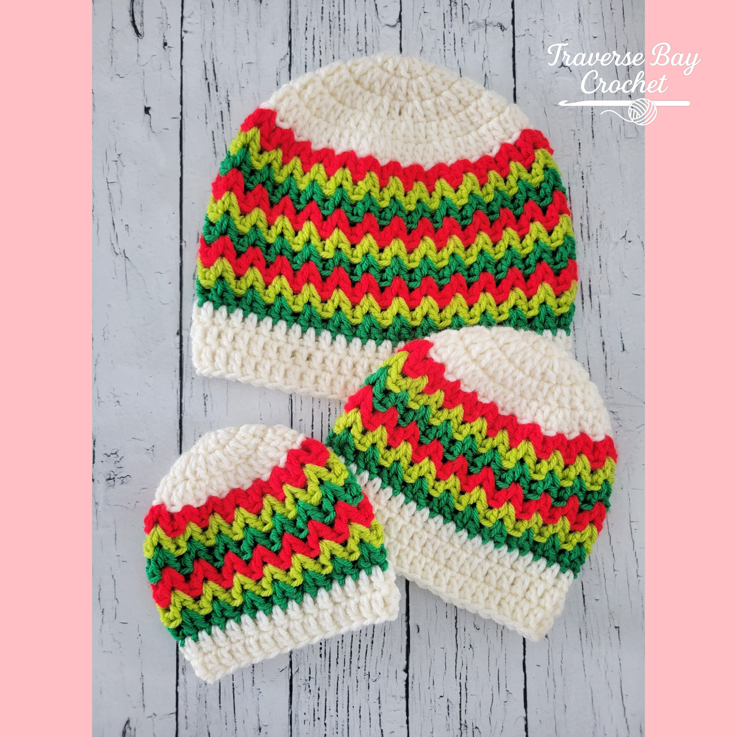 Crochet Zig Zag Chevron Hat Pattern 4 Sizes