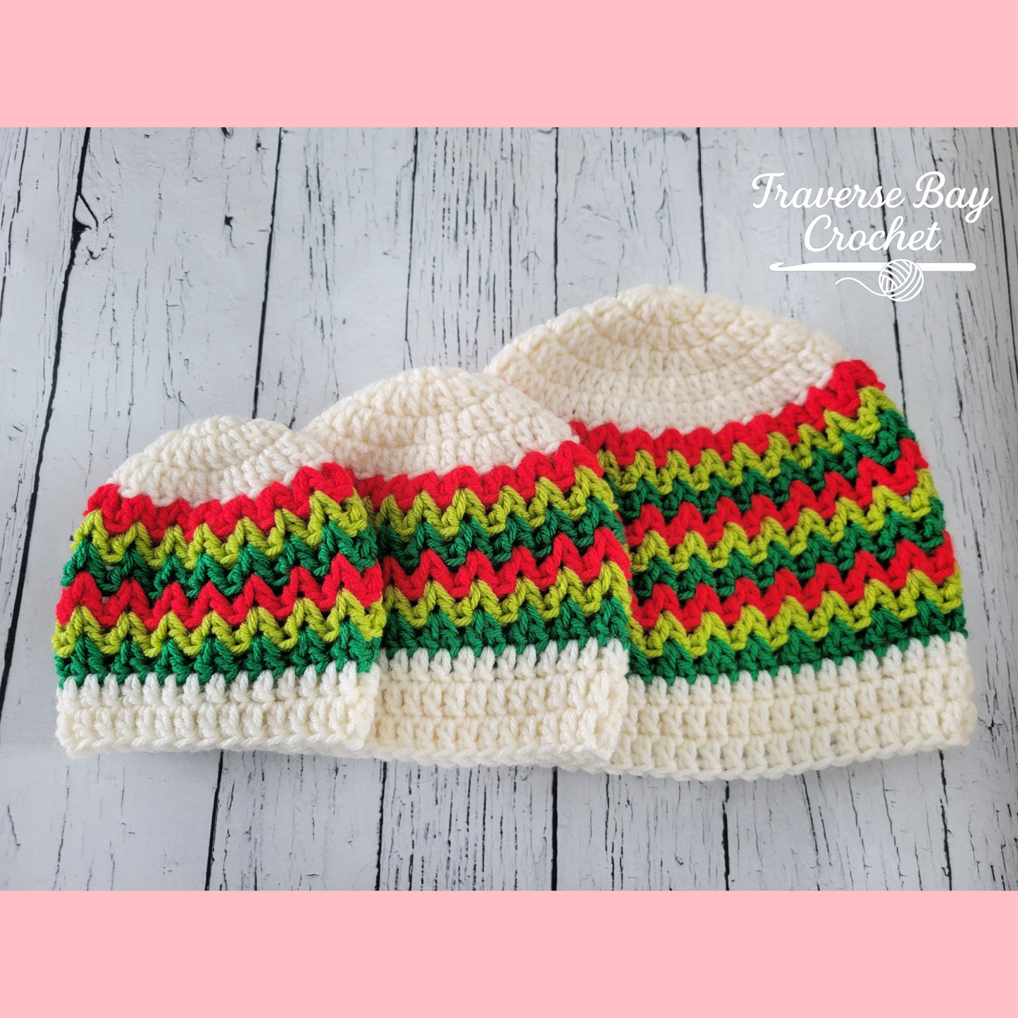 Crochet Zig Zag Chevron Hat Pattern 4 Sizes