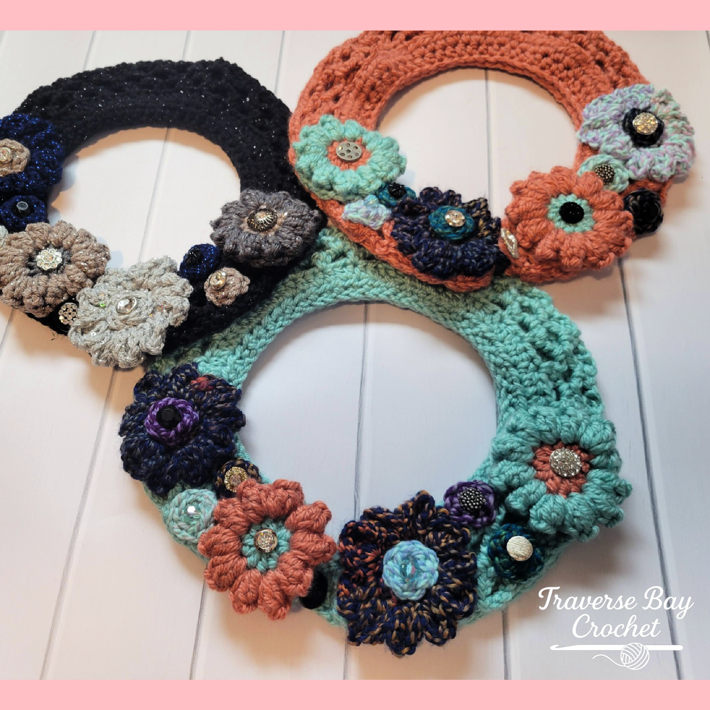 Crochet Embellished Neck Warmer Flower Necklace Pattern