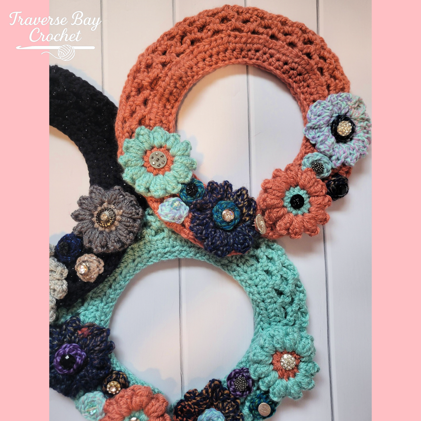 Crochet Embellished Neck Warmer Flower Necklace Pattern