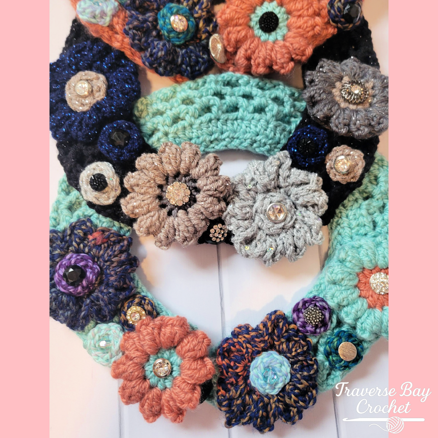 Crochet Embellished Neck Warmer Flower Necklace Pattern
