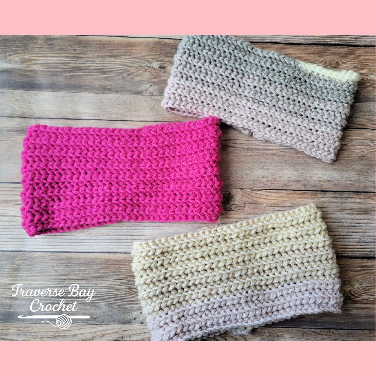 Crochet Faux Knit Headband Baby-Adult Sizes Pattern