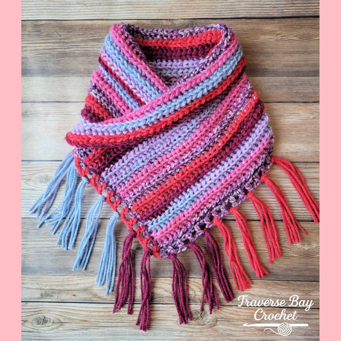 Crochet Faux Knit Neck Warmer Fringe Scarf Pattern