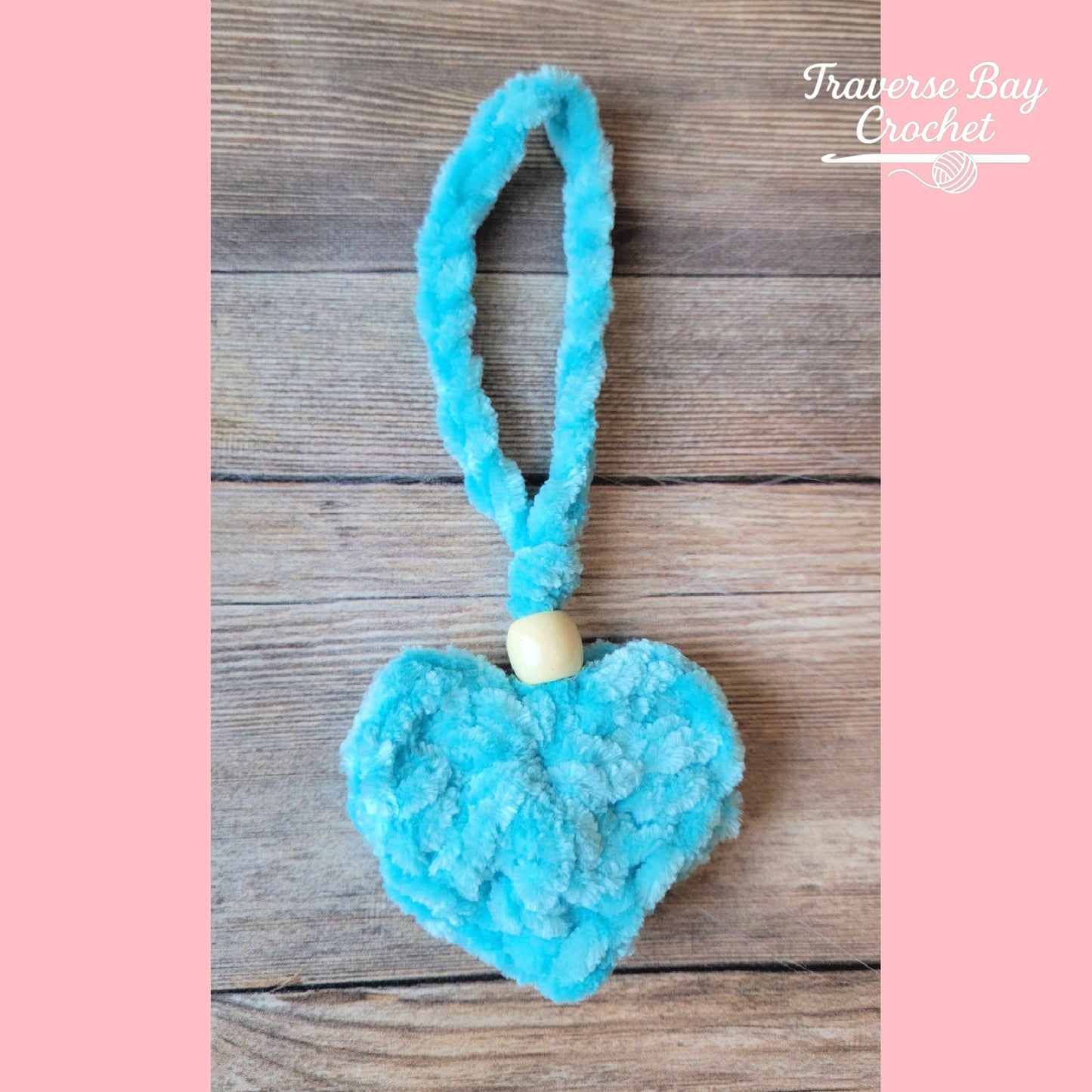 Crochet Chenille Heart Bag Charm Pattern