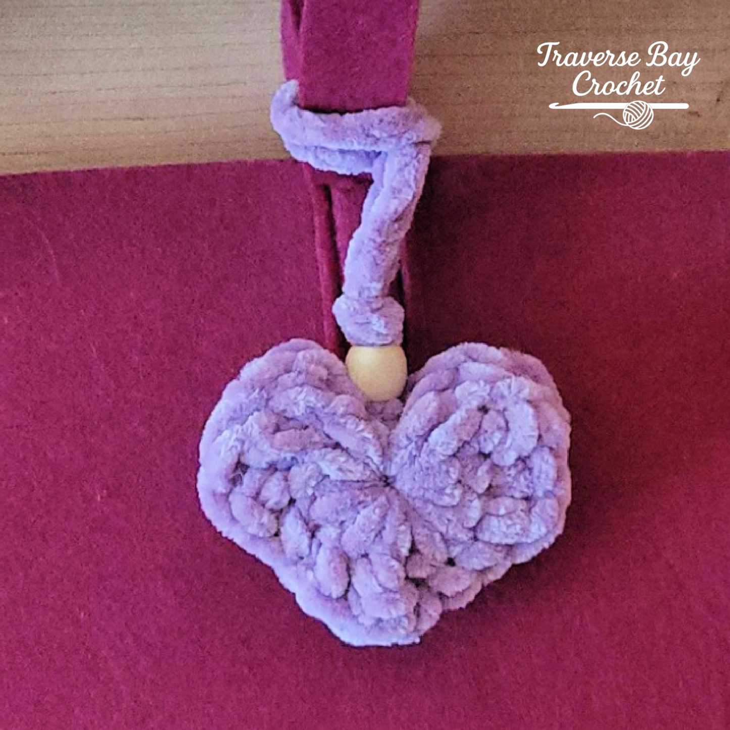 Crochet Chenille Heart Bag Charm Pattern