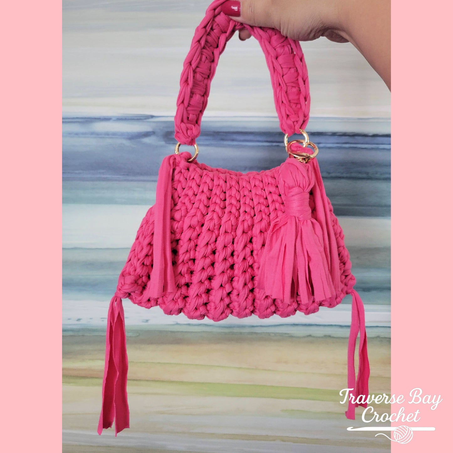 Crochet T Shirt Fringe Purse Bag Pattern
