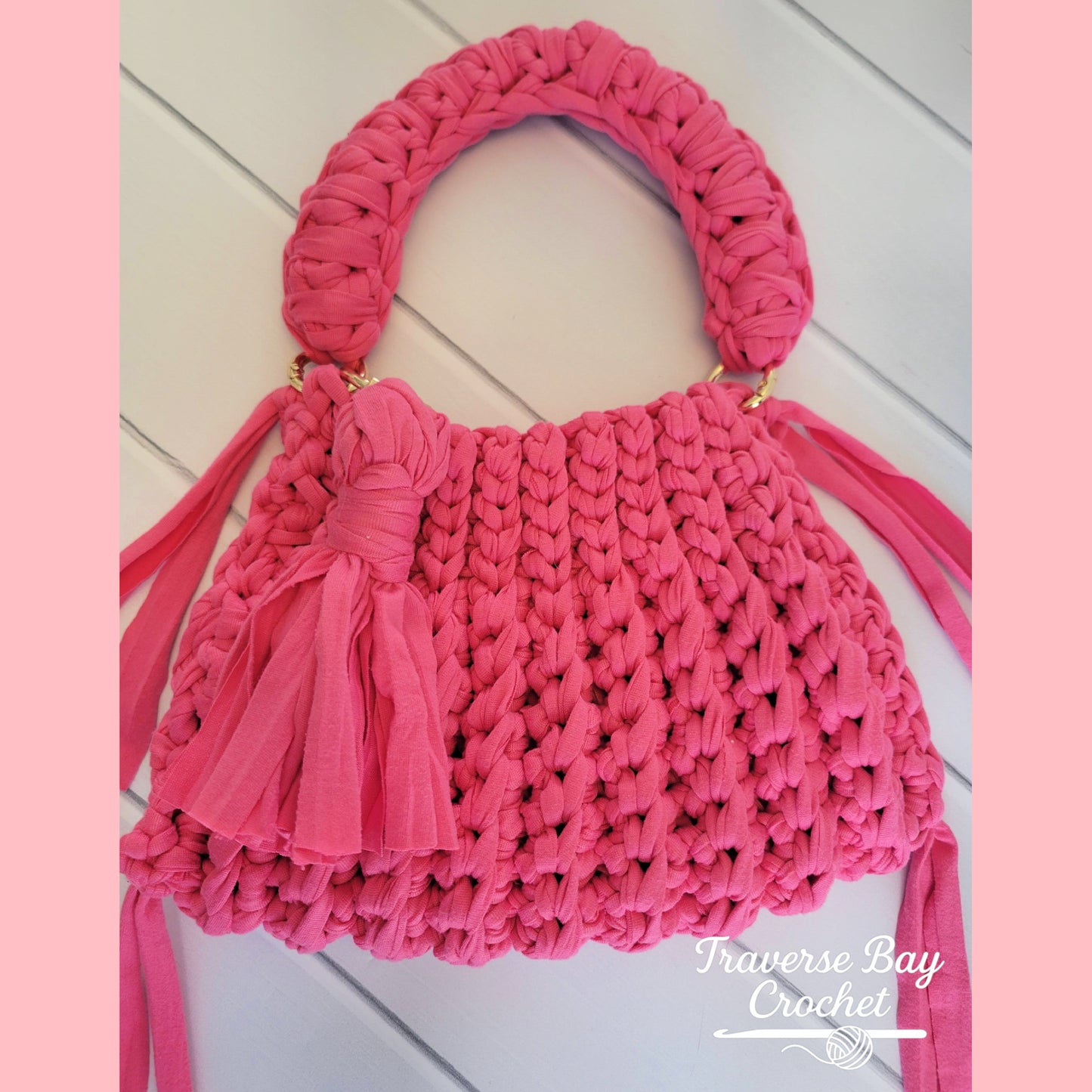 Crochet T Shirt Fringe Purse Bag Pattern